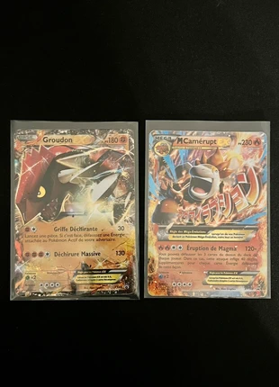 Groudon EX et M Camérupt EX, marke: Pokémon, zustand: Zufriedenstellend, 15,00 €, 16,45 € inklusive Vinted-Käuferschutz