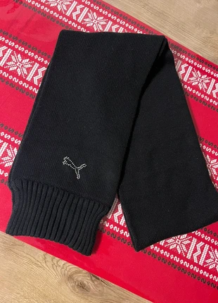 Écharpe Puma noire Y2K – Longue & doublée – Logo strass, brand: Puma, condition: Very good, €9.00, €10.15 includes Buyer Protection
