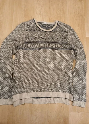 Pull grandpa vintage jacquard nordique beige noir motifs géométriques laine M Femme retro fair isle, marke: Vintage Dressing, zustand: Sehr gut, größe: M / 38 / 10, 35,00 €, 37,45 € inklusive Vinted-Käuferschutz