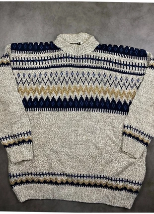 Pull vintage 80s 90s / motifs ethnic funky / maille épaisse oversize – Beige multicolore – XL homme, marque: Vintage Dressing, état: Très bon état, taille: XL, 23,00 €, 24,85 € Protection acheteurs (Pro) incluse