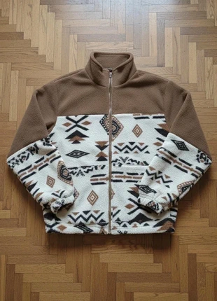 Veste homme molleton zippée imprimé géométrique beige/marron à poches, col montant, manches longues, marque: Vintage Dressing, état: Très bon état, taille: S, 29,99 €, 32,19 € Protection acheteurs incluse