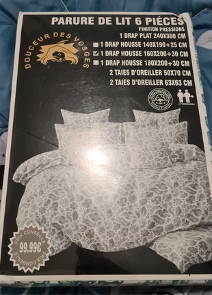 Magnifique parure de lit, marque: douceur des vosges, état: Neuf avec étiquette, taille: Double (155-190 cm x 200-220 cm), 25,00 €, 26,95 € Protection acheteurs (Pro) incluse