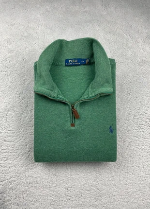 Pull Half Zip Col camionneur/zippé 1/4 zip Polo Ralph Lauren Vert logo brodé Bleu Taille L Homme, brand: Polo Ralph Lauren, condition: Very good, size: L, €44.90, €47.85 includes Buyer Protection Pro