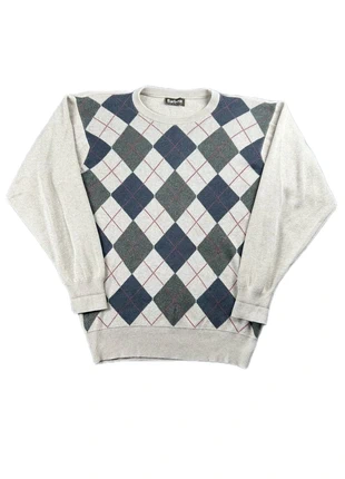 Pull Barbour beige avec motif argyle en coton et cachemire - Taille S #695, marque: Barbour, état: Très bon état, taille: S, 45,00 €, 47,95 € Protection acheteurs (Pro) incluse