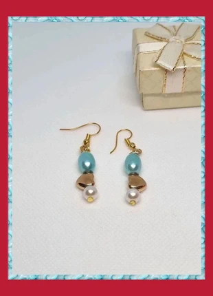 🍭Divinos pendientes en color oro y turquesa NUEVO 🩵Pentes 💕 Piste, brand: Italian Style, condizioni: Nuovo senza cartellino, €9.00, €10.15 include la Protezione acquisti