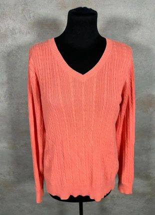 Pull Maille Torsadée Cable Knit Vintage Bass corail chaud motifs en relief taille M, brand: Vintage Dressing, condizioni: Ottime, taglia: M / IT 42 / EU 38, €10.00, €11.20 include la Protezione acquisti Pro