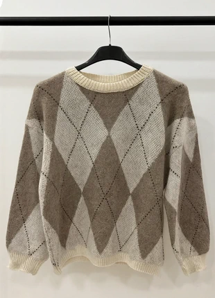Jersey rombos beige calentito para invierno, merk: Local, staat: Nieuw met prijskaartje, maat: Universele maat, € 15,80, € 17,29 inclusief Kopersbescherming