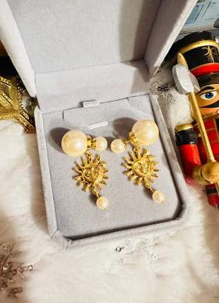 Boucles d’oreilles soleil doré & perles – Fait main, pièce unique, brand: Fait Main, condition: Very good, €18.99, €20.64 includes Buyer Protection Pro