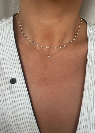 Collier double chaîne doré ajustable en acier inoxydable tendance, marque: Tendance, état: Très bon état, 12,00 €, 13,30 € Protection acheteurs (Pro) incluse