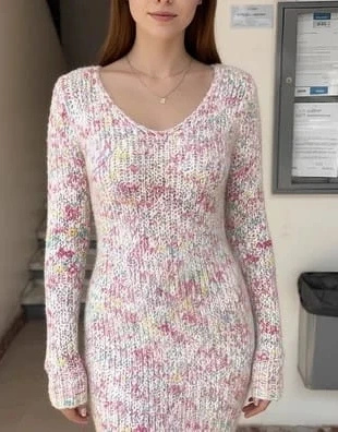 Robe pull duveteuse pastel multicolore, brand: Rosavine, condition: Very good, size: M / 38 / 10, €35.00, €37.45 includes Buyer Protection