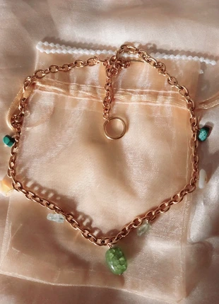 Collier en acier inoxydable et charmes en pierres naturelles, marque: Ornaïa, état: Neuf avec étiquette, 15,00 €, 16,45 € Protection acheteurs incluse