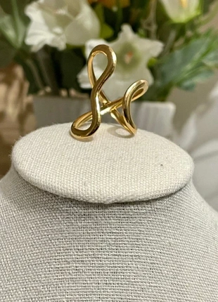 Bague dorée acier inoxydable – design fluide moderne – ajustable et tendance, brand: Tendance, condition: Very good, size: Adjustable, €8.90, €10.05 includes Buyer Protection Pro