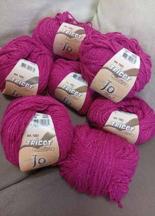 Lot de 7 pelotes de laine rose avec brillant, marca: tricot boutique, estado: Novo, €7.00, €8.05 inclui Proteção do Comprador