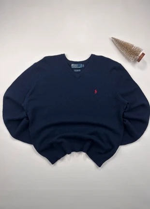 Polo Ralph Lauren 100% Lambswool Navy V-Neck Sweater – Size L, marca: Ralph Lauren, estado: Muito bom, tamanho: L / 40 / 12, €44.60, €47.53 inclui Proteção do Comprador