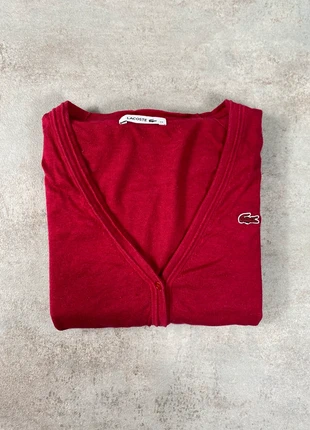 🐊 Cardigan Lacoste Gilet Sweater Cardigan Rebeca Maglia Bottoni Vintage Rouge L Woman #33, marke: Lacoste, zustand: Sehr gut, größe: L / 40 / 12, 25,00 €, 26,95 € inklusive Vinted-Käuferschutz
