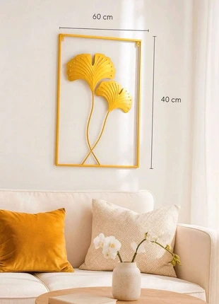 Très jolie Cadre mural doré métal 2 Grande Feuilles de ginkgo – 60x40 cm, merk: Art, staat: Heel goed, € 12,00, € 13,30 inclusief Kopersbescherming