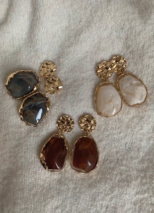 Lots 3 de Boucles d’oreilles effet pierre naturelle, marca: CHIC, estado: Novo sem etiquetas, €17.00, €18.55 inclui Proteção do Comprador