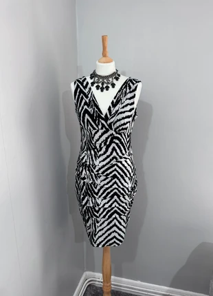 Saint Tropez West Zebra Sleeveless Dress Black White Vertical Pleats Size 10 Uk, brand: Saint Tropez, condition: Very good, size: S / UK 8-10, £9.99, £11.19 includes Buyer Protection