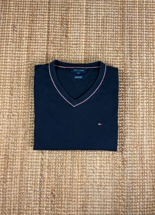 Gilet, Pull sans Manches Léger Col V Bleu Marine Brodé Tommy Hilfiger en Coton Taille XXL, marque: Tommy Hilfiger, état: Très bon état, taille: XXL, 20,00 €, 21,70 € Protection acheteurs (Pro) incluse