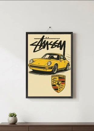 Poster Porsche 911 x Stussy - con Cornice A4, marque: Stüssy, état: Comme neuf, 16,00 €, 17,50 € Protection acheteurs incluse