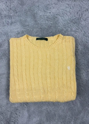 Pull sweat torsadé Ralph Lauren pour femme jaune taille M logo brodé, brand: Lauren Ralph Lauren, condition: Very good, size: M / 38 / 10, €24.00, €25.90 includes Buyer Protection