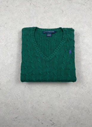 Pull Ralph Lauren torsadée Col V Vert Taille L Femme, marque: Ralph Lauren, état: Très bon état, taille: L / 40 / 12, 49,90 €, 53,10 € Protection acheteurs incluse