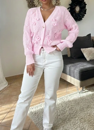 Cardigan Y2K Rose Pâle à Nœuds Câbles - Tressé Doux, marque: Lumière Douce, état: Très bon état, taille: S / 36 / 8, 47,90 €, 51,00 € Protection acheteurs (Pro) incluse