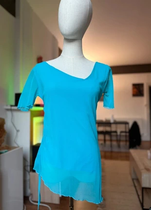 Top fairy en mesh asymétrique bleu ciel y2k S/M, marke: Vintage Dressing, zustand: Sehr gut, größe: M / 38 / 10, 5,00 €, 5,95 € beinhaltet Vinted-Käuferschutz Pro