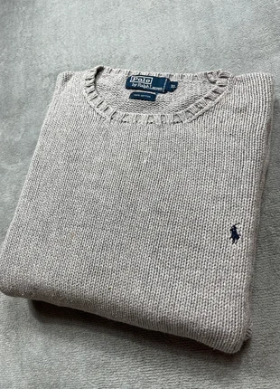 Pull Ralph Lauren gris – logo brodé bleu marine – taille XL homme – style casual chic, marque: Ralph Lauren, état: Bon état, taille: XL, 15,00 €, 16,45 € Protection acheteurs incluse