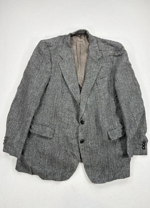 Blazer Harris Tweed Vintage Laine Vierge Chevrons Gris – Taille L, marque: Harris Tweed, état: Très bon état, taille: L, 60,00 €, 63,70 € Protection acheteurs (Pro) incluse