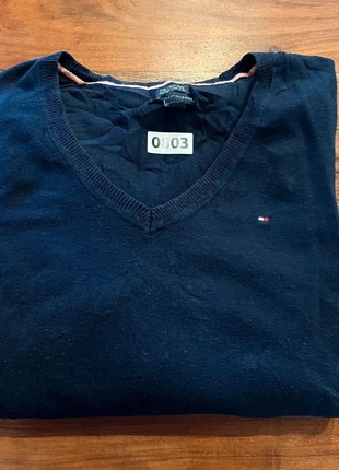 Tommy Hilfiger Pull Col V Sweatshirt Printemps Mignon Marine Manche Longue Leger Fin L, brand: Tommy Hilfiger, condition: Very good, size: L / 40 / 12, €10.70, €11.94 includes Buyer Protection Pro