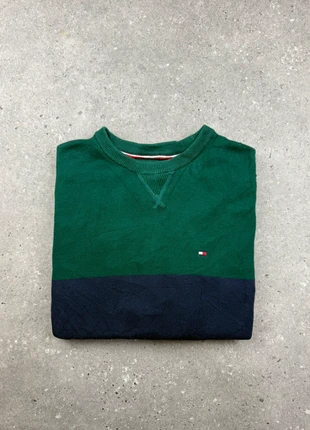 Sweat à col rond Tommy Hilfiger taille S homme logo brodé bleu foncé, vert foncé et gris, brand: Tommy Hilfiger, condizioni: Ottime, taglia: S, €25.00, €26.95 include la Protezione acquisti