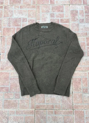 Pull vintage col rond Kaporal marron kaki 80%laine 90s 00s Y2k - Taille L, marke: Kaporal, zustand: Sehr gut, größe: L, 20,00 €, 21,70 € inklusive Vinted-Käuferschutz