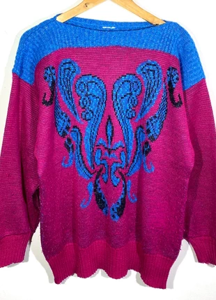 Pull Graphique Vintage 80’s, marque: Vintage Dressing, état: Bon état, taille: XL / 42 / 14, 28,00 €, 30,10 € Protection acheteurs incluse