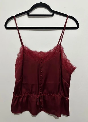 Ensemble de nuit satin rouge, merk: H&M, staat: Heel goed, maat: M / 38 / 10, € 7,60, € 8,68 inclusief Kopersbescherming