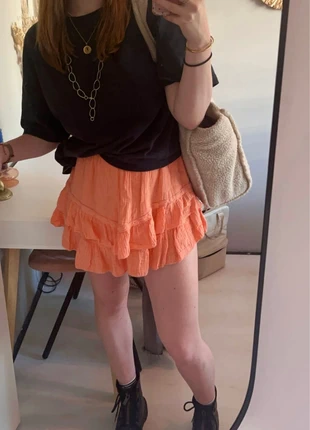 Oranje broekrokje van Olivia & Kate, merk: Olivia & Kate, staat: Heel goed, maat: Universele maat, € 6,00, € 7,00 inclusief Kopersbescherming