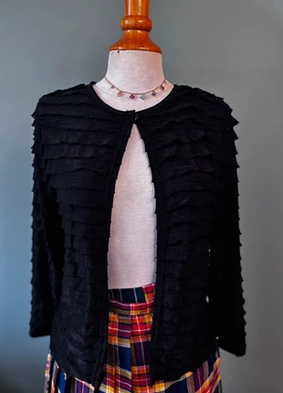 🖤 Gilet vintage noir à volants, brand: Vintage Dressing, condition: Very good, size: XL / 42 / 14, €12.00, €13.30 includes Buyer Protection