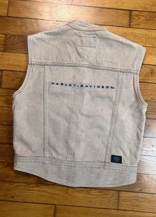 Harley Davidson | Veste sans manches - Logo brodé au dos - Jeans | Gris - Noir | taille S, marca: Harley Davidson, estado: Muy bueno, tamaño: S, 49,00 €, 52,15 € Protección al comprador incluida