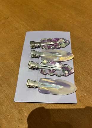 Lot de 4 barrettes iridescentes & violet marbré, marque: Tendance, état: Neuf sans étiquette, 4,00 €, 4,90 € Protection acheteurs incluse