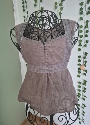 Top péplum marron/gris, marque: Vintage, état: Très bon état, taille: M / 38 / 10, 5,00 €, 5,95 € Protection acheteurs incluse