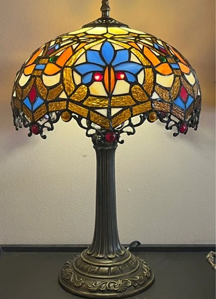 XL Tafellamp glas in lood Tiffany stijl art nouveau stijl, marca: Art, estado: Novo sem etiquetas, €149.00, €157.15 inclui Proteção do Comprador Pro