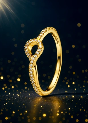 Bague en or Pandora neuf infini diamant zircon courbé orné de strass luxe alliance mariage tendance, brand: Pandora, condizioni: Ottime, taglia: 16,5 mm Ø / 12, €25.00, €26.95 include la Protezione acquisti Pro