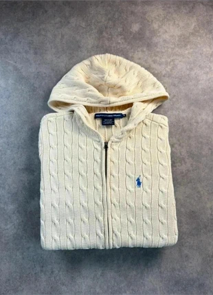 Pull torsadé full zip à capuche Ralph Lauren / crème /taille M/ femme, brand: Ralph Lauren, condition: Very good, size: M / 38 / 10, €50.00, €53.20 includes Buyer Protection