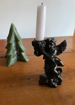 Bougeoir ange en résine patinée, merk: Inconnu, staat: Heel goed, € 7,90, € 9,00 inclusief Kopersbescherming