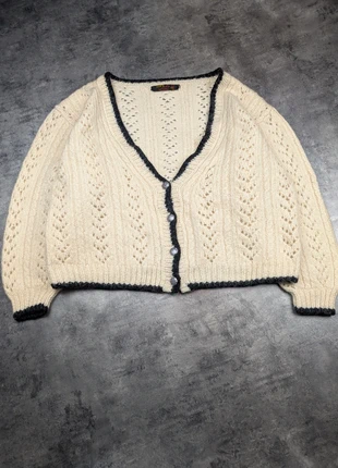 Pull cardigan Aran en maille Sofil made in France crop fit - size XL, brand: Vintage Dressing, condizioni: Ottime, taglia: XL / IT 46 / EU 42, €39.00, €41.65 include la Protezione acquisti