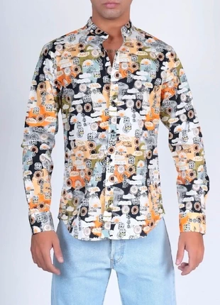 Camicia slim fit uomo comoda cotone, fantasia. Nuovo con cartellino. Sku208. M., marque: camicia slim fantasy, état: Neuf avec étiquette, taille: M, 9,47 €, 10,64 € Protection acheteurs incluse