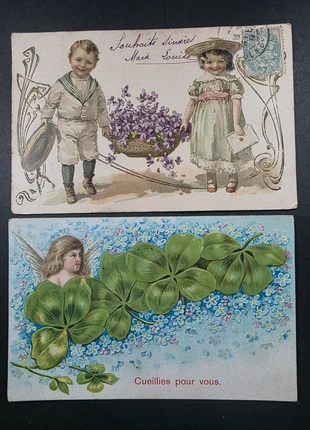 Lot 2x cpa 1905 -1910 art nouveau ref 300450, état: Très bon état, 2,25 €, 3,06 € Protection acheteurs incluse