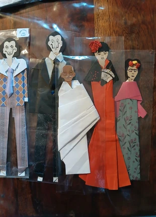 Marque-page ou a encadrer en origami Dalí Fridha Ghandi, marca: Origami, estado: Nuevo sin etiquetas, 5,00 €, 5,95 € Protección al comprador incluida