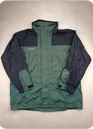 Manteau Veste Imperméable Coupe-vent vintage Columbia logo brodé vert foncé/noir taille XL, merk: Columbia, staat: Heel goed, maat: XL, € 31,00, € 33,25 inclusief Kopersbescherming Pro