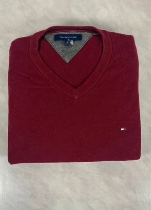 Pull col V Tommy Hilfiger bordeaux – coton premium – Taille L homme – intemporel & chic Code 036N, marque: Tommy Hilfiger, état: Très bon état, taille: L, 24,00 €, 25,90 € Protection acheteurs (Pro) incluse